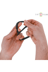 INTENSE - BOBBY DOPPIO ANELLO PER PENE IN SILICONE NERO