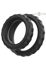 INTENSE - DEWEY DOPPIO ANELLO PER PENE IN SILICONE MODELLO NERO 2
