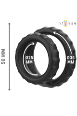INTENSE - DEWEY DOPPIO ANELLO PER PENE IN SILICONE MODELLO NERO 2