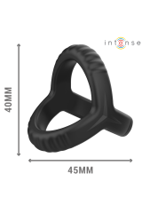 INTENSE - CARSON DOPPIO ANELLO PER PENE IN SILICONE MODELLO NERO 4
