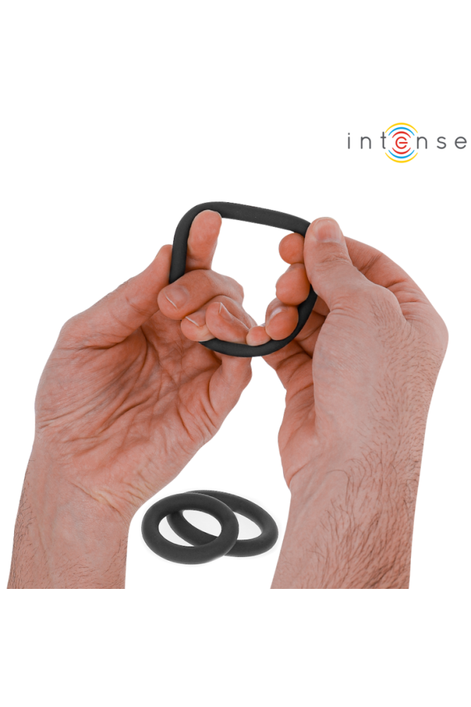INTENSE - HUGH 3 ANELLI PER PENE IN SILICONE BASIC NERI