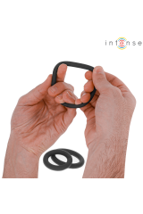 INTENSE - HUGH 3 ANELLI PER PENE IN SILICONE BASIC NERI