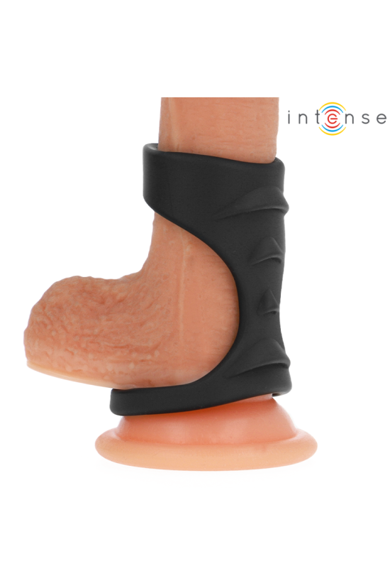 INTENSE - THEO DOPPIO ANELLO PER PENE IN SILICONE MODELLO NERO 3