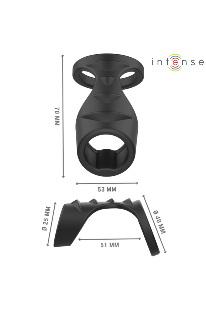 INTENSE - THEO DOPPIO ANELLO PER PENE IN SILICONE MODELLO NERO 3