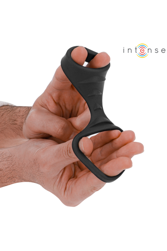 INTENSE - THEO DOPPIO ANELLO PER PENE IN SILICONE MODELLO NERO 3