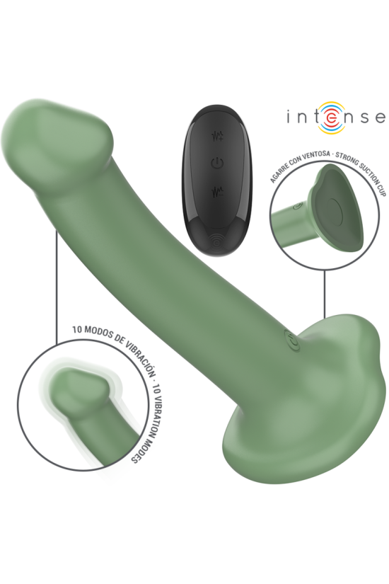 INTENSE - VIBRATORE BECCA CON VENTOSA 10 VIBRAZIONI TELECOMANDO VERDE