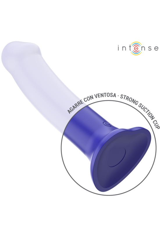INTENSE - VIBRATORE VICTORIA CON VENTOSA 10 VIBRAZIONI BLU SCURO TELECOMANDO