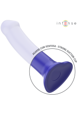 INTENSE - VIBRATORE VICTORIA CON VENTOSA 10 VIBRAZIONI BLU SCURO TELECOMANDO