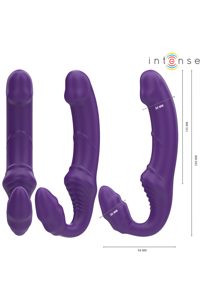 INTENSE - JILL DOPPIO VIBRATORE 20 CM VIOLA TELECOMANDO