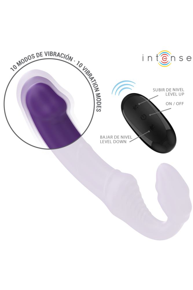 INTENSE - JILL DOPPIO VIBRATORE 20 CM VIOLA TELECOMANDO