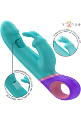 INTENSE - MONICA VIBRATORE RABBIT CON STIMOLATORE G-SPOT ROTANTE BLU