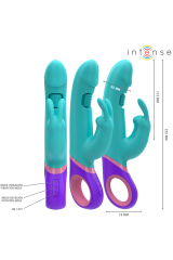 INTENSE - MONICA VIBRATORE RABBIT CON STIMOLATORE G-SPOT ROTANTE BLU