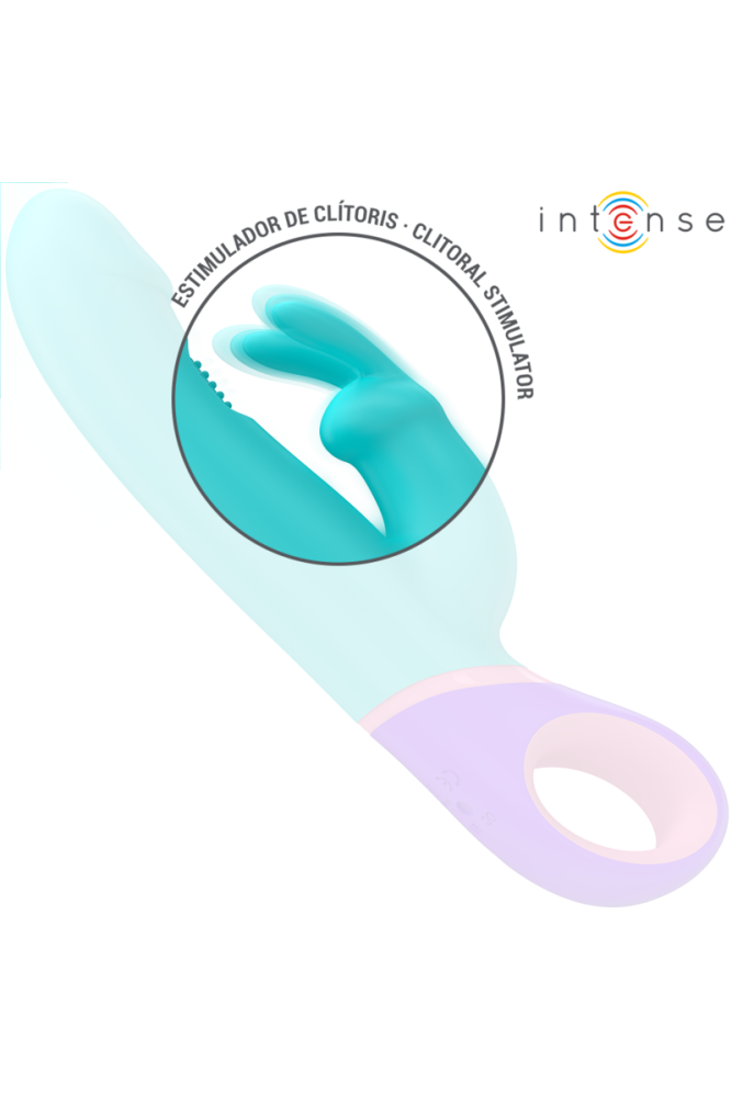 INTENSE - MONICA VIBRATORE RABBIT CON STIMOLATORE G-SPOT ROTANTE BLU