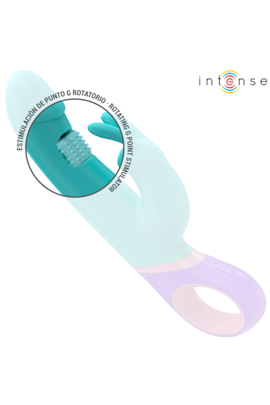 INTENSE - MONICA VIBRATORE RABBIT CON STIMOLATORE G-SPOT ROTANTE BLU