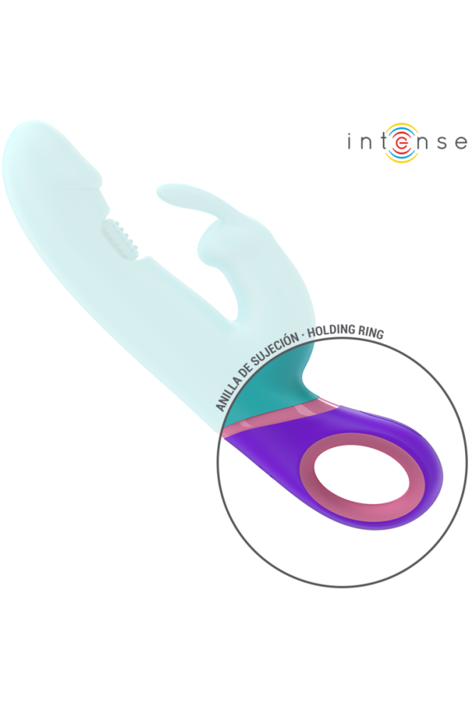 INTENSE - MONICA VIBRATORE RABBIT CON STIMOLATORE G-SPOT ROTANTE BLU