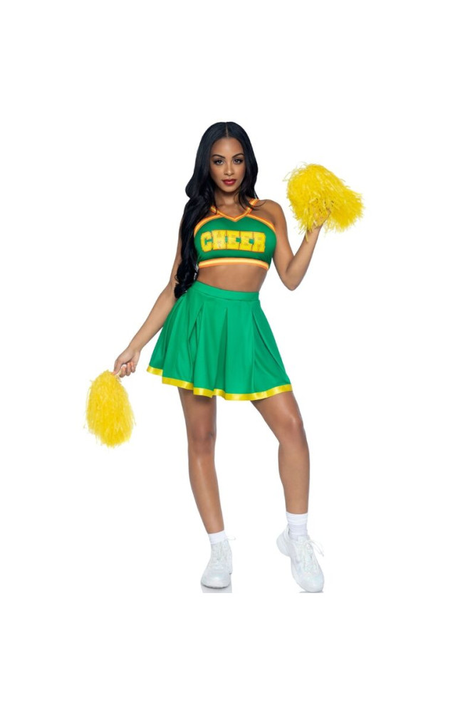 LEG AVENUE - COSTUME CHEERLEADER VERDE S/M