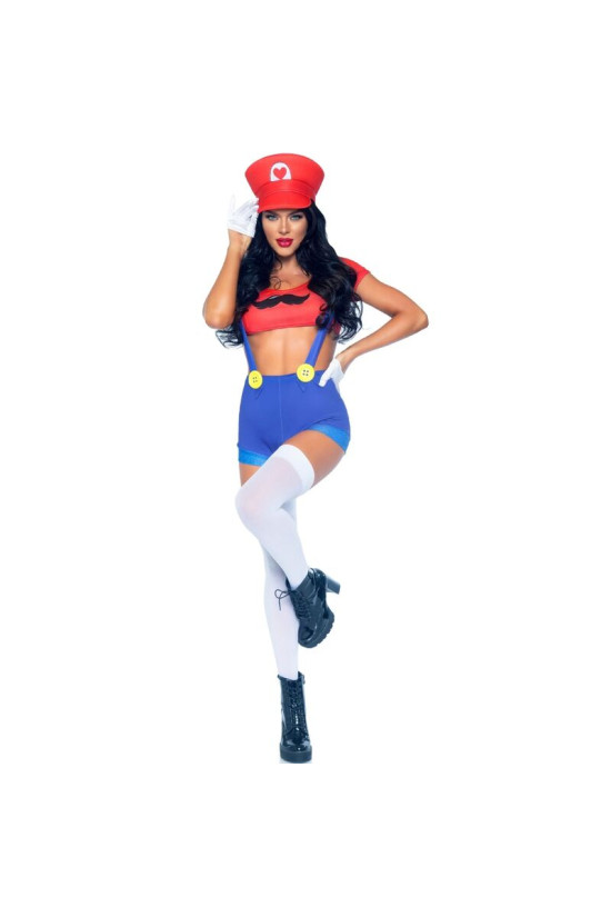LEG AVENUE - COSTUME SEXY MARIO BROS ROSSO/BLU M