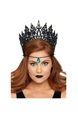 LEG AVENUE - CORONA CON GLITTER E GIOIELLO NERO