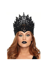 LEG AVENUE - CORONA CON GLITTER E GIOIELLO NERO