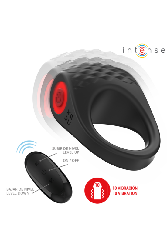 INTENSE - CLOVER VIBRATORE ANELLO PER PENE 10 VIBRAZIONI NERO