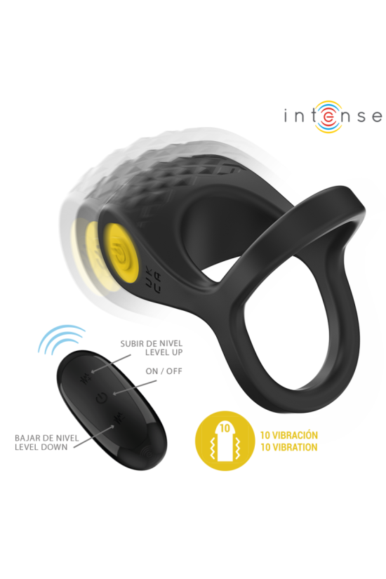 INTENSE - ALEX VIBRATORE DOPPIO ANELLO PER PENE 10 VIBRAZIONI NERO