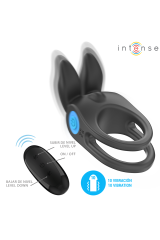 INTENSE - SAM VIBRATORE DOPPIO ANELLO PER PENE 10 VIBRAZIONI NERO