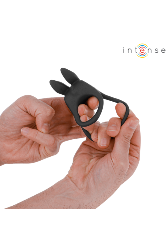 INTENSE - SAM VIBRATORE DOPPIO ANELLO PER PENE 10 VIBRAZIONI NERO