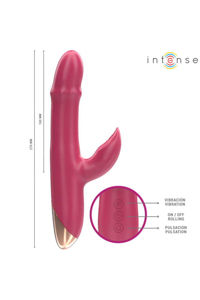 INTENSE - CHLOE VIBRATORE MULTIFUNZIONE 3 IN 1 ROSSO