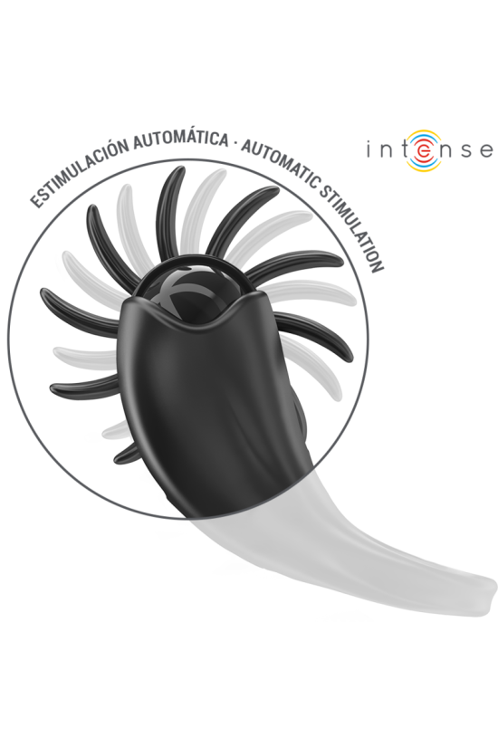 INTENSE - MABEL ANELLO VIBRANTE 10 VIBRAZIONI CON STIMOLATORE CLITORIDEO NERO