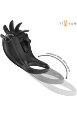 INTENSE - MABEL ANELLO VIBRANTE 10 VIBRAZIONI CON STIMOLATORE CLITORIDEO NERO