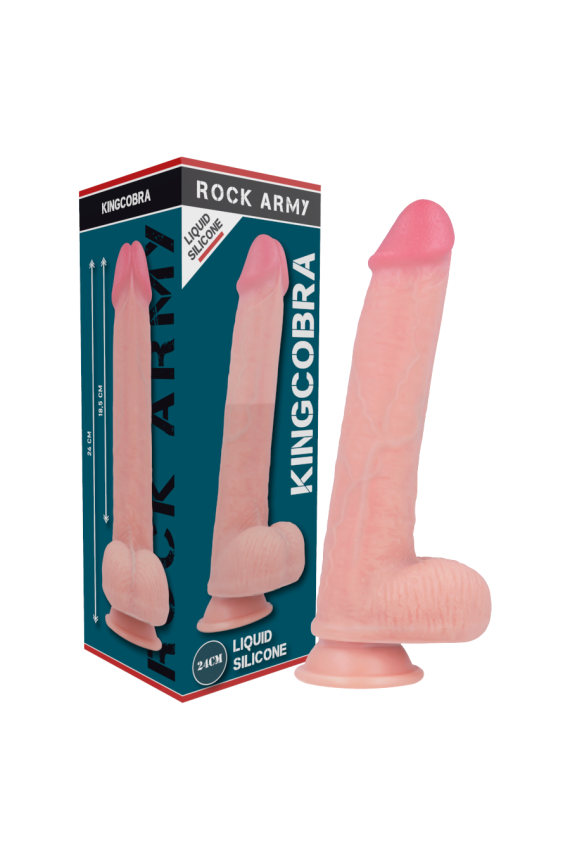 ROCKARMY - LIQUID SILICONE PREMIUM KINGCOBRA REALISTICO 24 CM -O- 4.77 CM