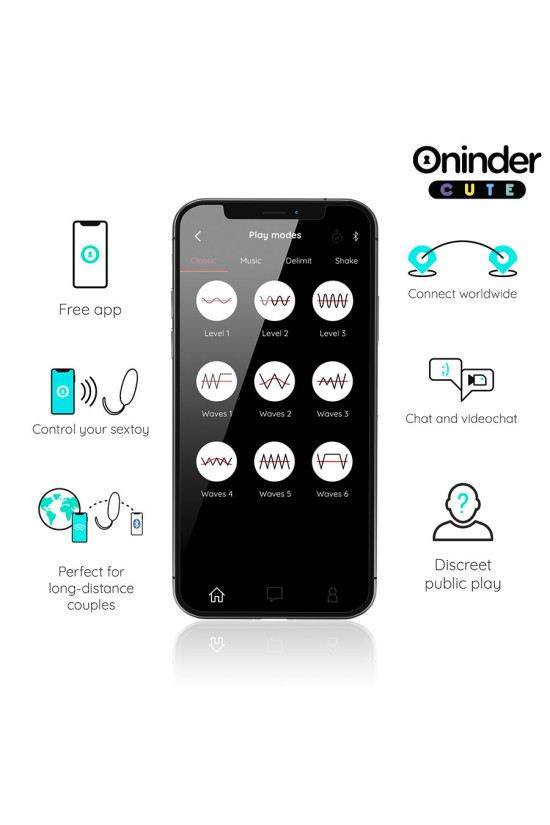 ONINDER CUTE - UOVO VIBRANTE LOVE PLEASURE - GEMME ROTANTI IN SILICONE - APP GLOBALE GRATUITA