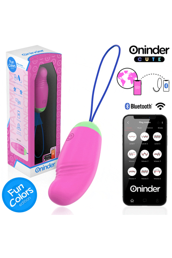 ONINDER CUTE - UOVO IN SILICONE VIBRANTE-ROTANTE A 360° PER AMARE IL PIACERE - APP GLOBALE GRATUITA