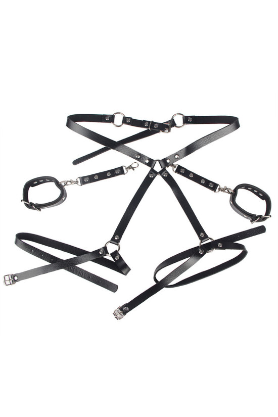 SUBBLIME - 953690 MANETTE CON CINTURA BONDAGE NERE TAGLIA UNICA