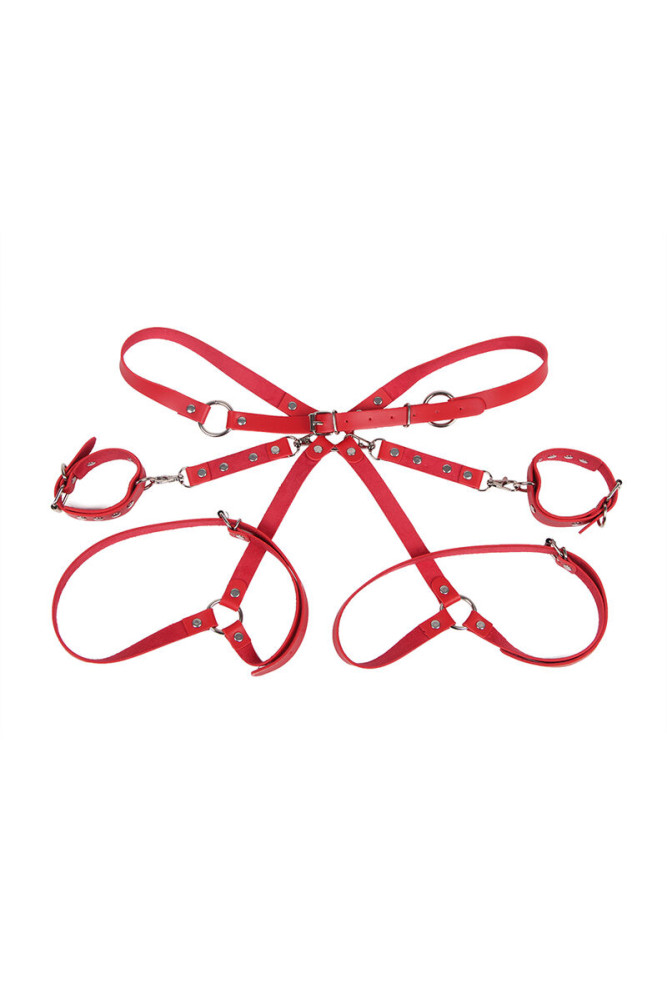 SUBBLIME - 953706 MANETTE CON CINTURA BONDAGE ROSSO TAGLIA UNICA