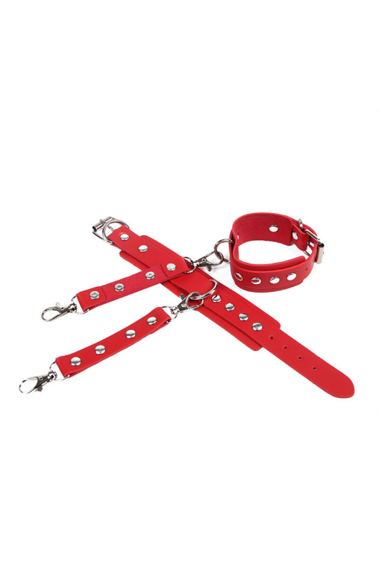 SUBBLIME - 953706 MANETTE CON CINTURA BONDAGE ROSSO TAGLIA UNICA