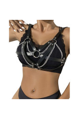 SUBBLIME - 953713 CINTURA PUNK BONDAGE FIBBIA METALLO NERA TAGLIA UNICA