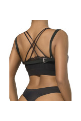 SUBBLIME - 953713 CINTURA PUNK BONDAGE FIBBIA METALLO NERA TAGLIA UNICA