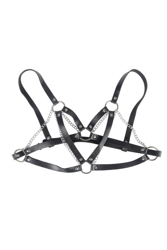 SUBBLIME - 953713 CINTURA PUNK BONDAGE FIBBIA METALLO NERA TAGLIA UNICA