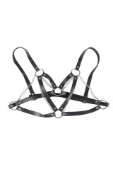 SUBBLIME - 953713 CINTURA PUNK BONDAGE FIBBIA METALLO NERA TAGLIA UNICA