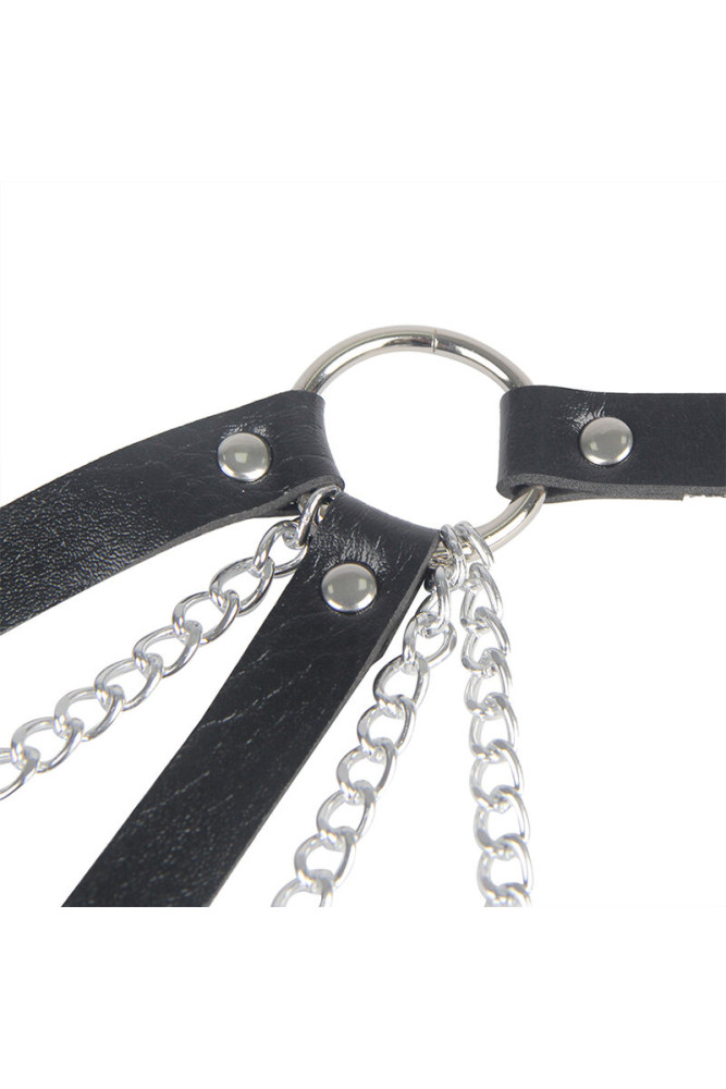 SUBBLIME - 953713 CINTURA PUNK BONDAGE FIBBIA METALLO NERA TAGLIA UNICA