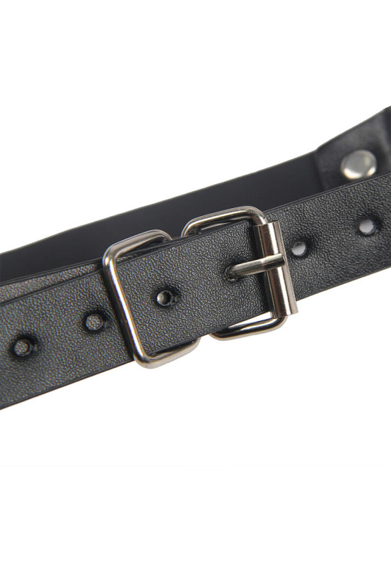 SUBBLIME - 953720 BONDAGE LEATHER STRAP BREATH CLAMPS NERO TAGLIA UNICA