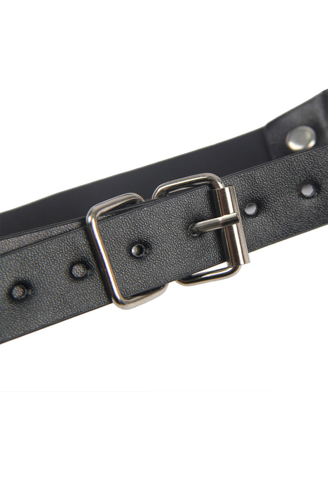 SUBBLIME - 953720 BONDAGE LEATHER STRAP BREATH CLAMPS NERO TAGLIA UNICA