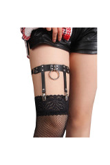 SUBBLIME - 953744 GIARRETRELLA PUNK IN PELLE REGOLABILE NERA TAGLIA UNICA