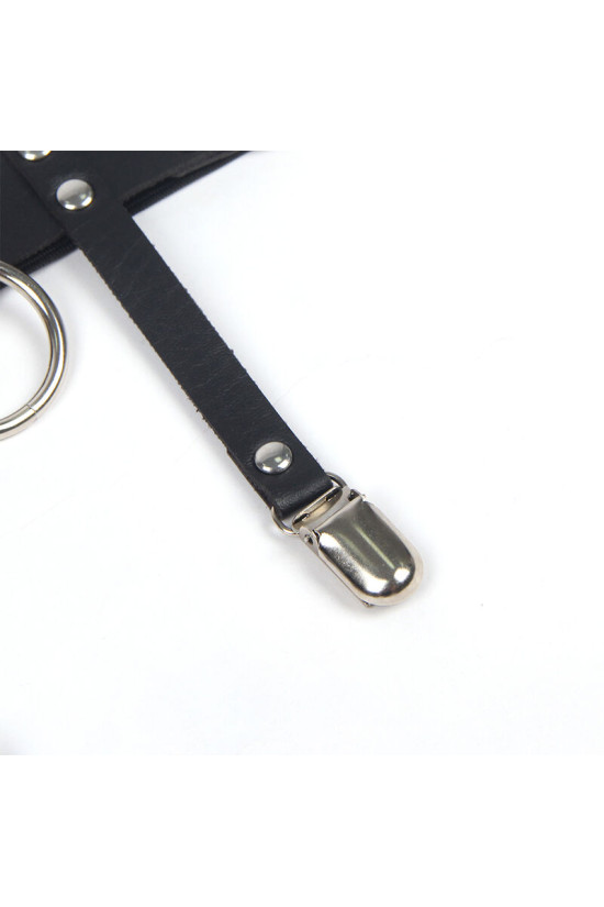 SUBBLIME - 953744 GIARRETRELLA PUNK IN PELLE REGOLABILE NERA TAGLIA UNICA