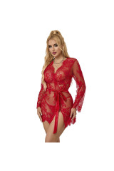 SUBBLIME - 953775 CAMICIA DA NOTTE IN PIZZO + PERIZOMA ROSSO S/M