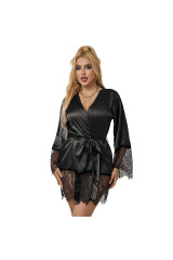 SUBBLIME - 953805 ELEGANTE PIGIAMA IN PIZZO + PERIZOMA NERO L/XL