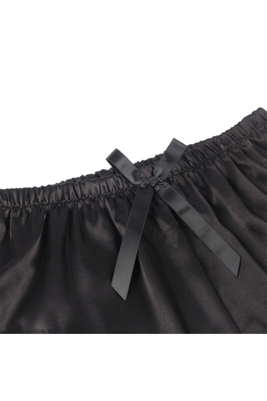 SUBBLIME - 953935 VESTAGLIA DA NOTTE CASUAL IN SETA + PANTALONI IN PIZZO NERO S/M