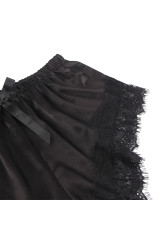 SUBBLIME - 953942 VESTAGLIA DA NOTTE CASUAL IN SETA + PANTALONI IN PIZZO NERO L/XL