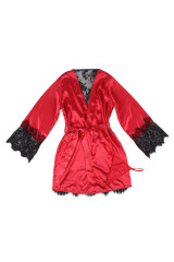 SUBBLIME - 954017 CANOTTIERA CON SCHIENA TRASPARENTE IN PIZZO + PERIZOMA ROSSO/NERO S/M